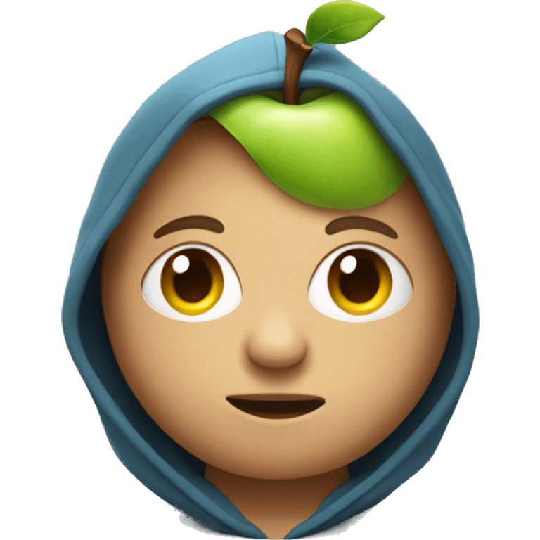 an apple wearing a hoodie emoji