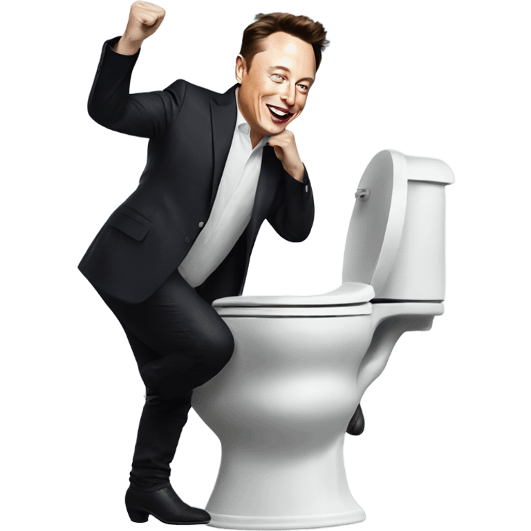 Elon musk dancing on magical toilet  emoji