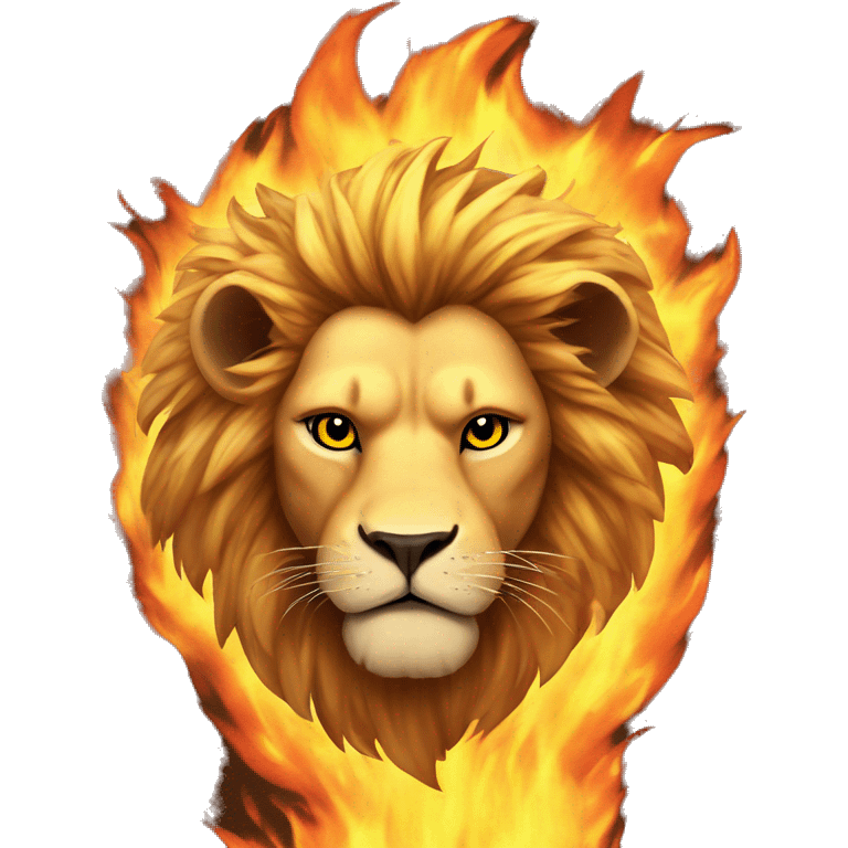 Lion on fire inspired by escanor from 7ds emoji