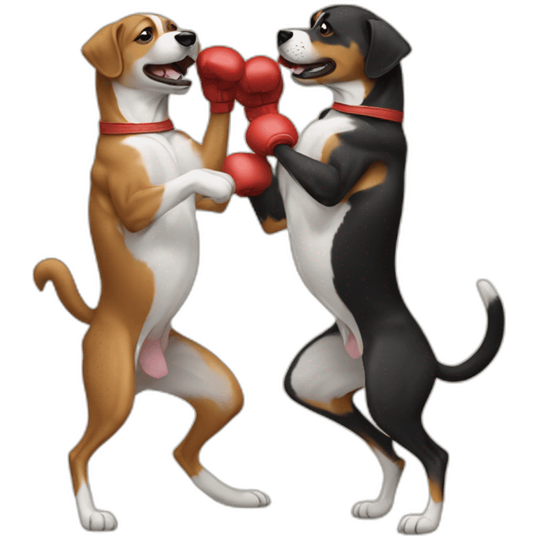 two dogs boxing against eachother emoji