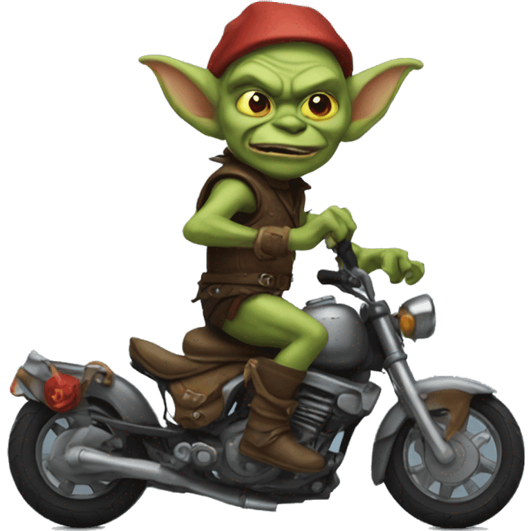 Goblin on motorcycle emoji