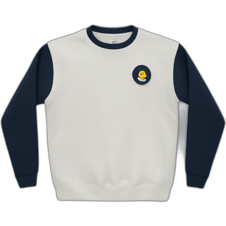 navy sweatshirt with white breast pocket embroidery no person emoji