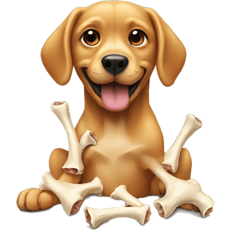 doggy eating chicken bones emoji