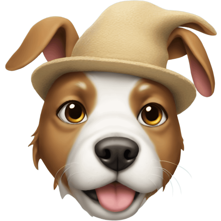 Dog with bunny hat emoji