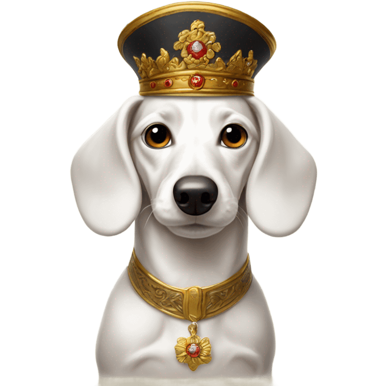 White Dachshund as Russian tsar  emoji