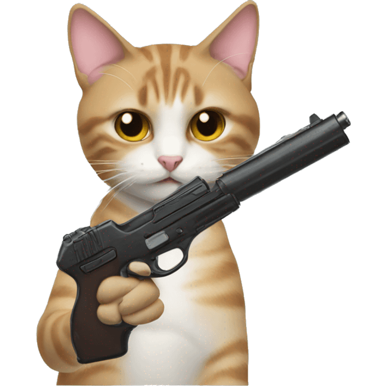 Cat with gun emoji