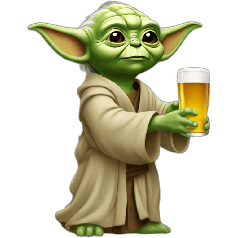 Yoda qui bois une bière emoji