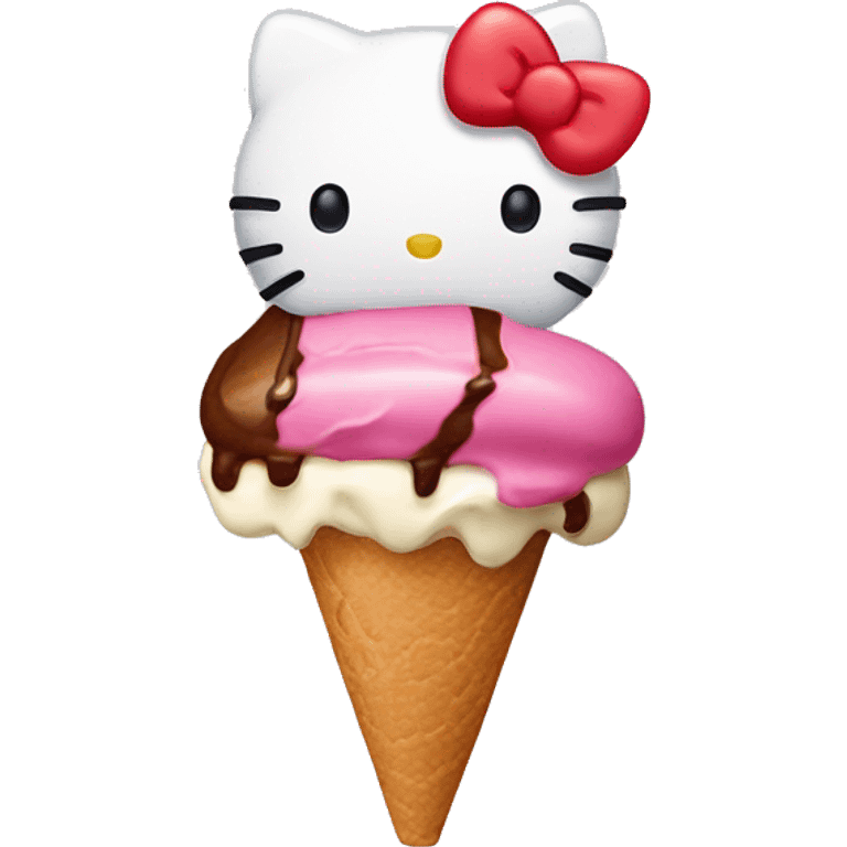 hello kitty with ice cream  emoji