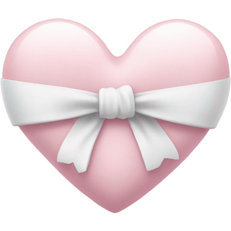 Pastel pink heart with white bow emoji