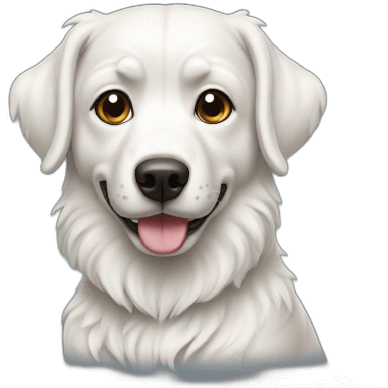 Perro blanco ondulado emoji