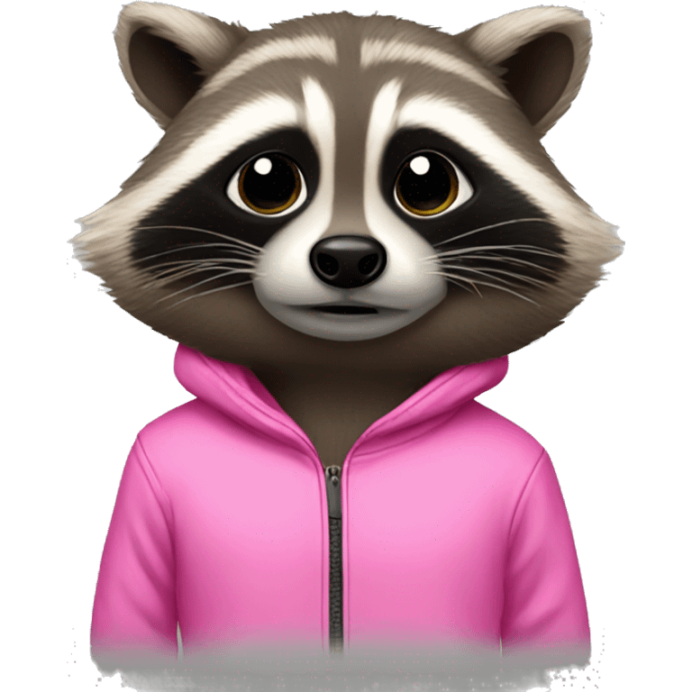 raccoon wearing pink tracksuit emoji