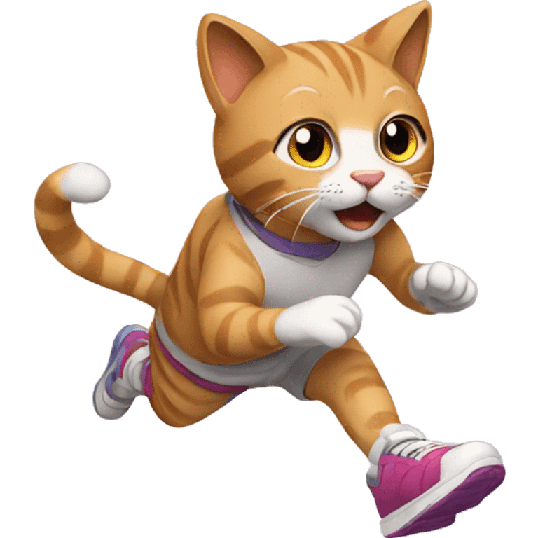 cat running with sneakers emoji