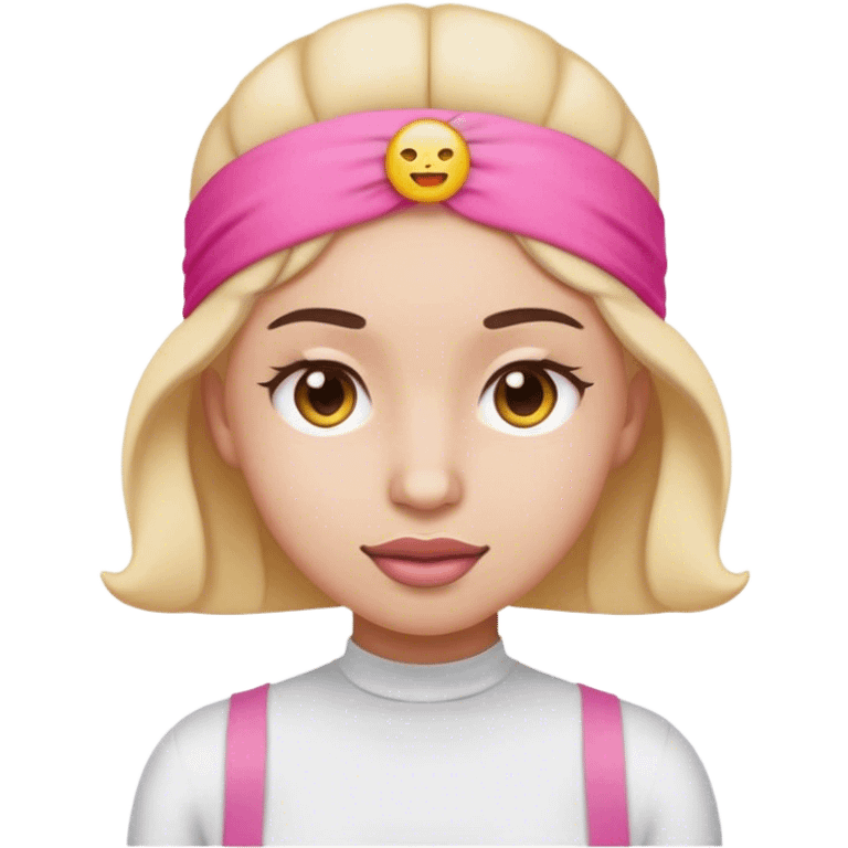 Emoji diet under eyes and pink headband emoji