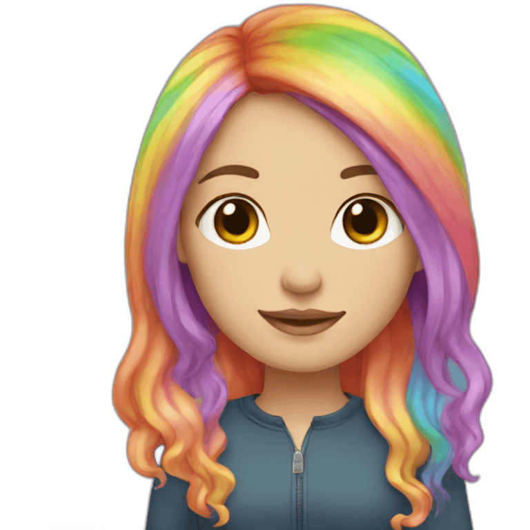 white-girl-with-rainbow-hair emoji