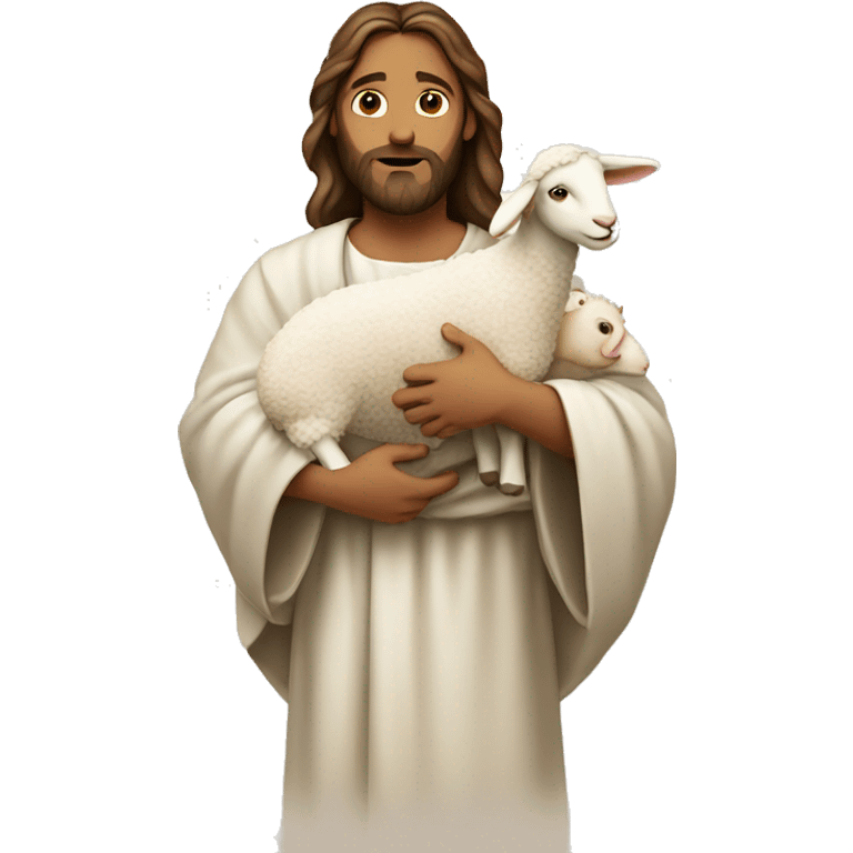 Jesus carrying a lamb emoji