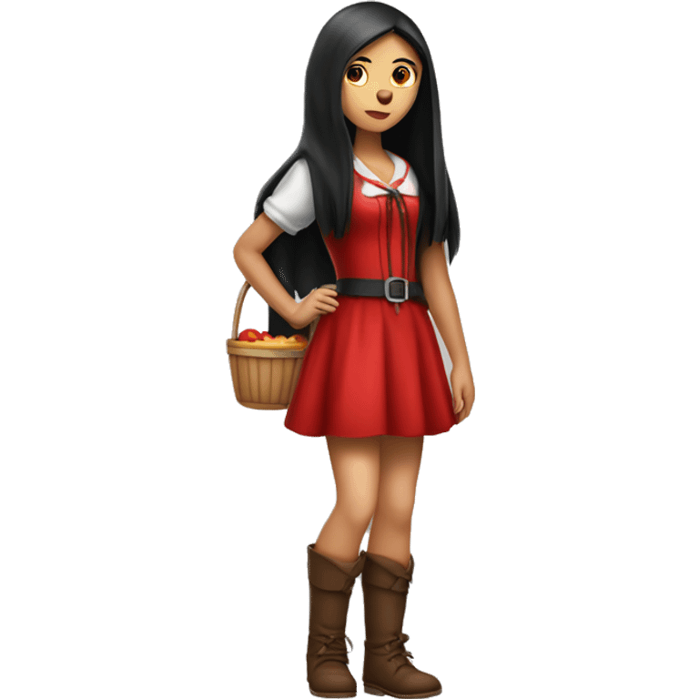 red-riding-hood-girl-with-long-black-straight-hair-full-body-pose emoji