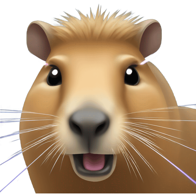 Capybara shooting laser out of eyes emoji