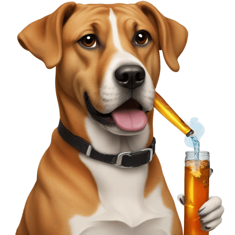 dog holding bong emoji