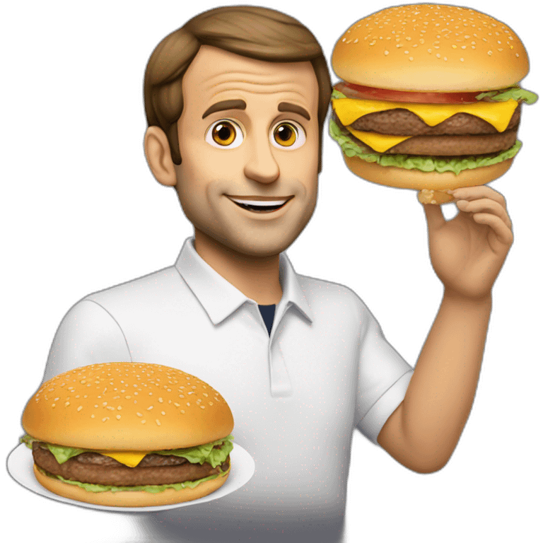 Macron qui mange un burger emoji