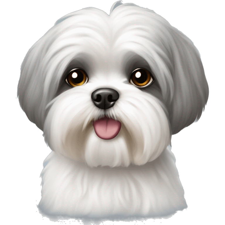 Shih tzu and bichon frise gray emoji