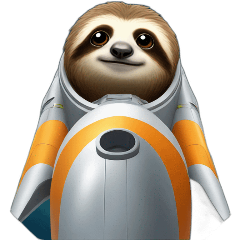 sad sloth on a rocket emoji