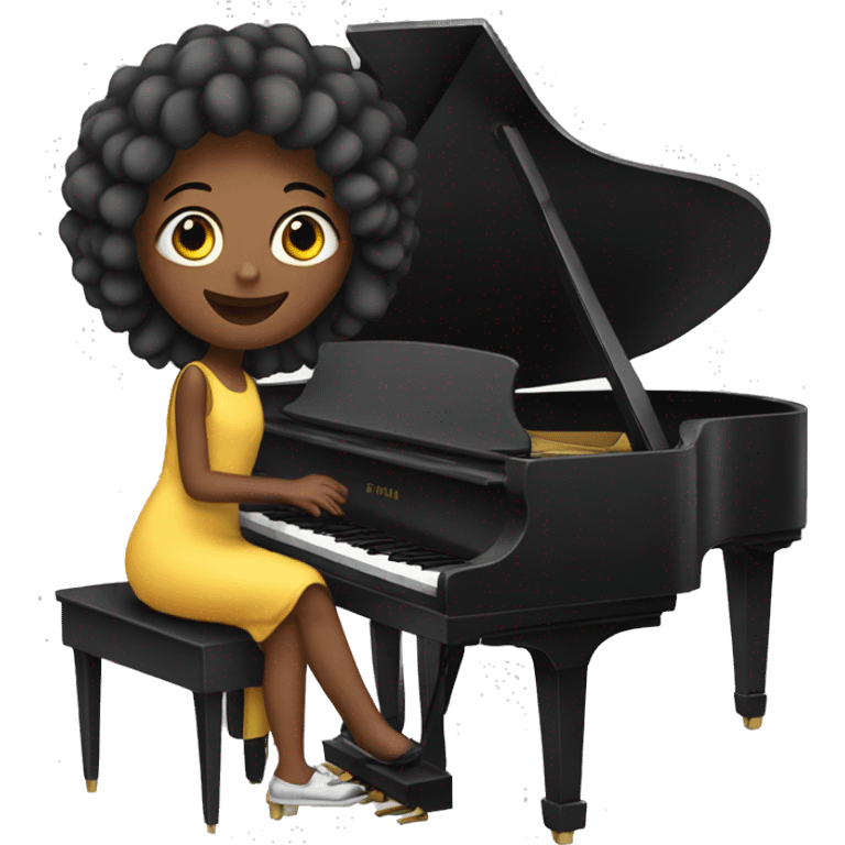 Piano with girl  emoji