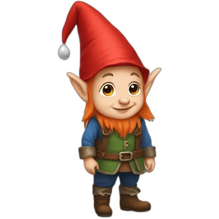 Midget dressed as a gnome doing gnome things emoji