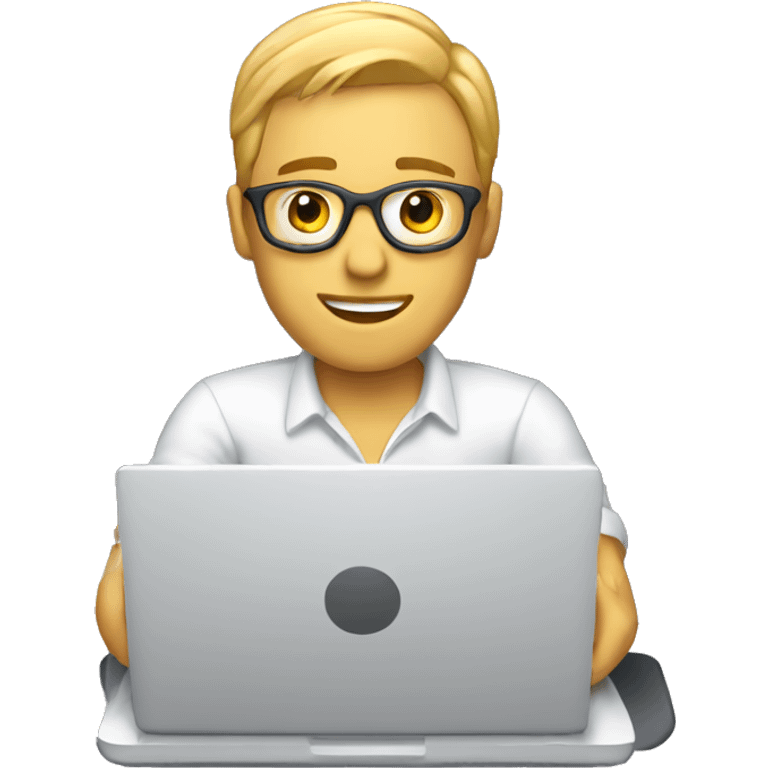 white Freelance working on a laptop  emoji