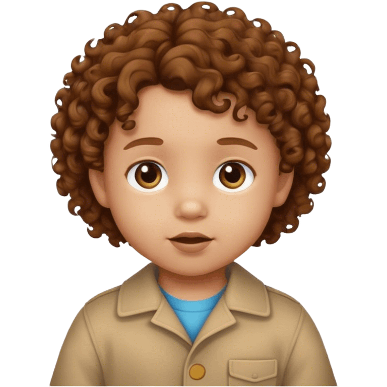 toddler with curly brown hair  emoji