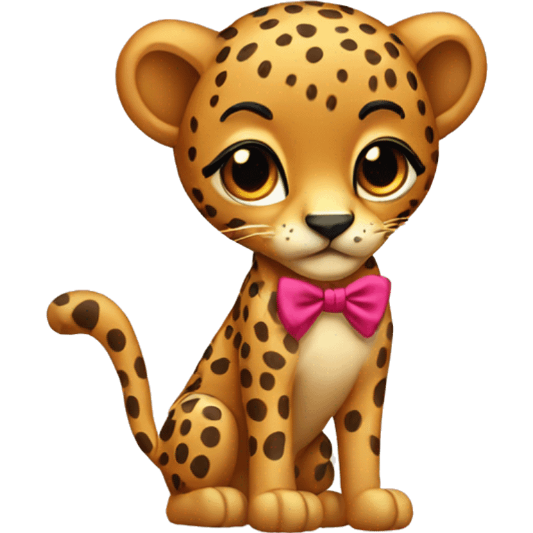 a cheetah with a bow emoji