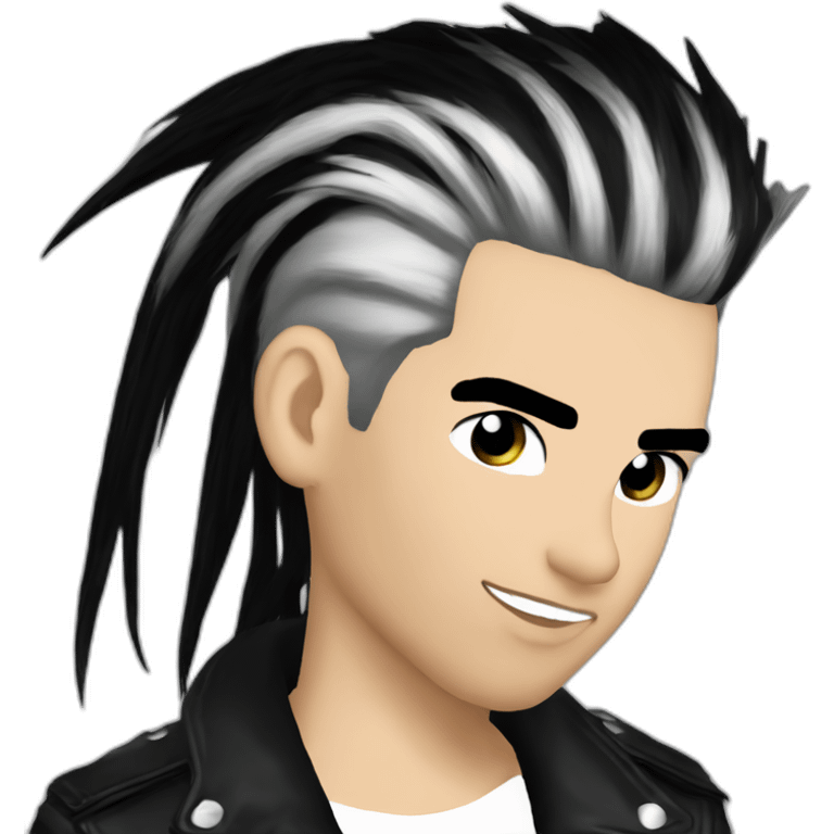 Bill Kaulitz skunk hair 2000s emoji