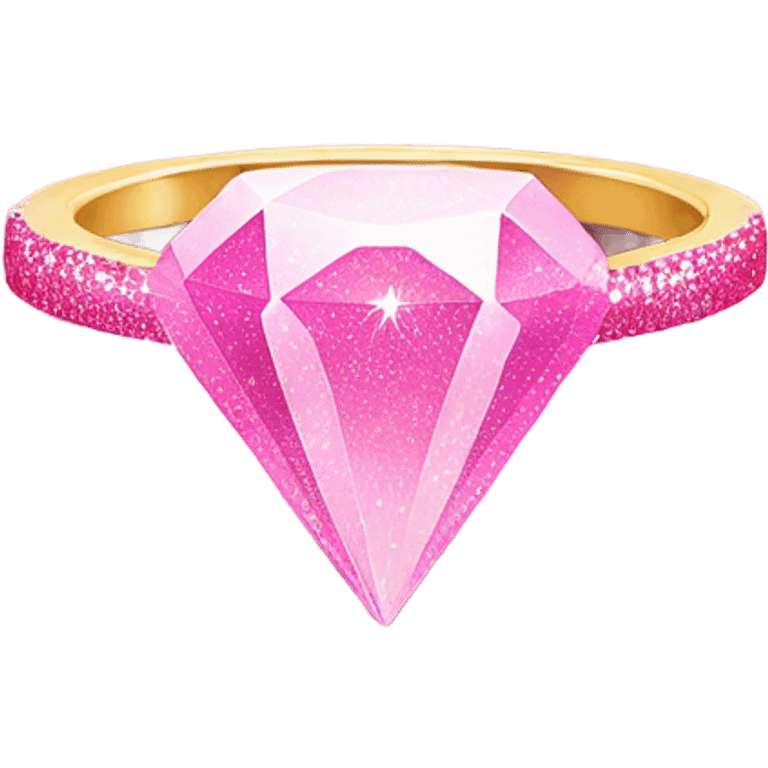 Pink ombre diamond ring with glitter  emoji