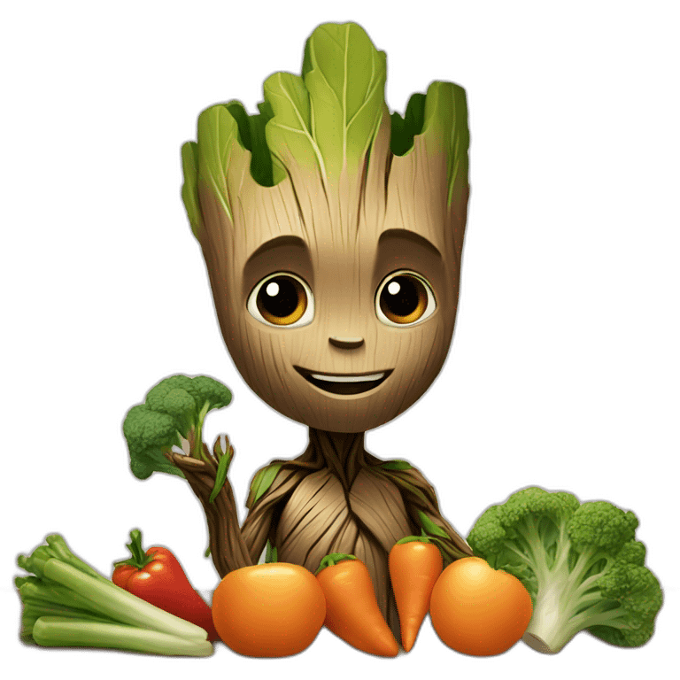 Groot eating veggies emoji