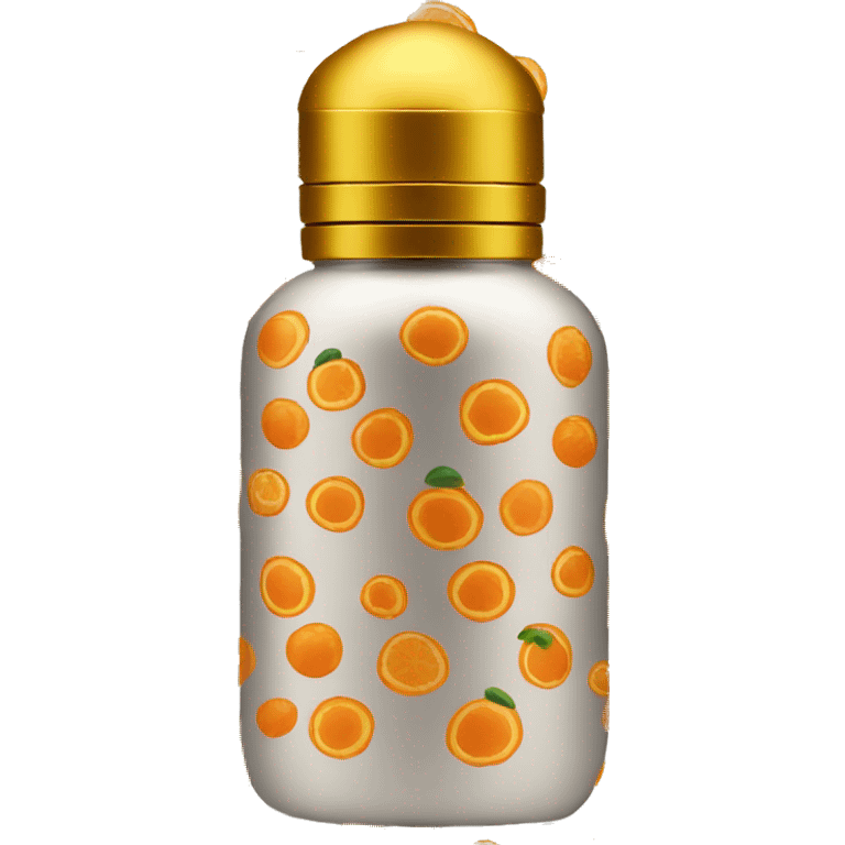 orange water bottle with gold matte lid emoji