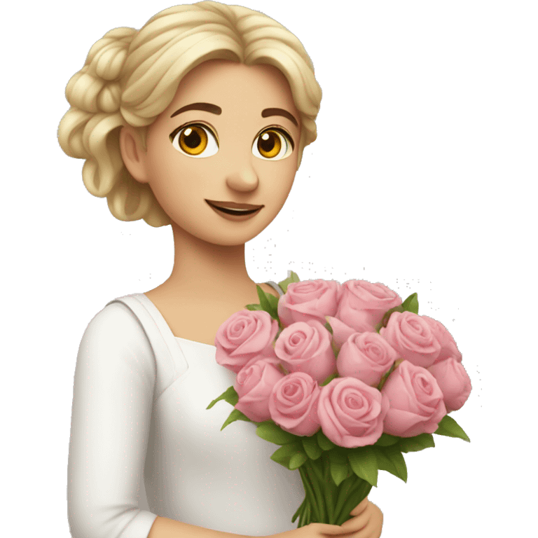 European Girl with bouquet  emoji