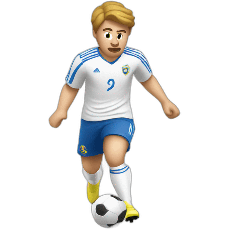 White European football player shooting the ball emoji