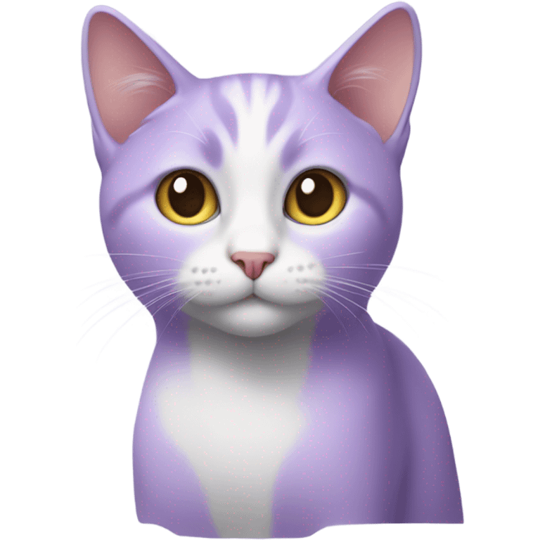 lavender cat with a heart emoji