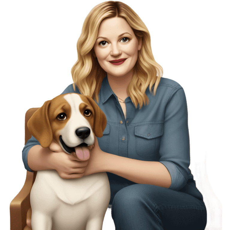 Drew Barrymore With Her Dog Douglas  emoji