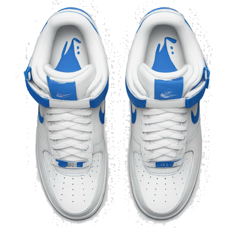 Air force 1 white and with blue logo emoji