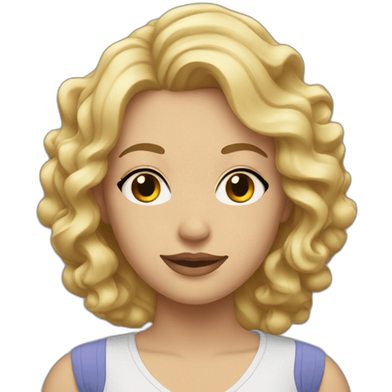 Krissy with blonde wavy hair white woman emoji