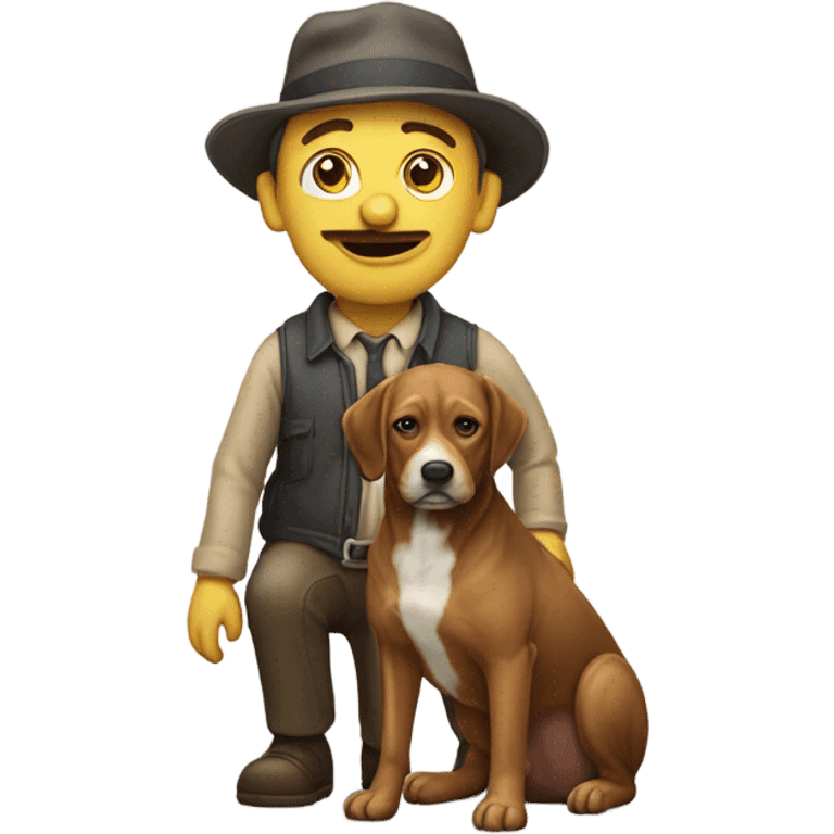 Mann mit glatze und Hund emoji