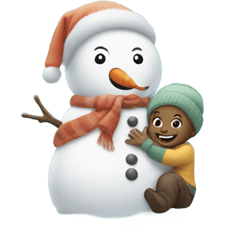 Baby with snowman emoji