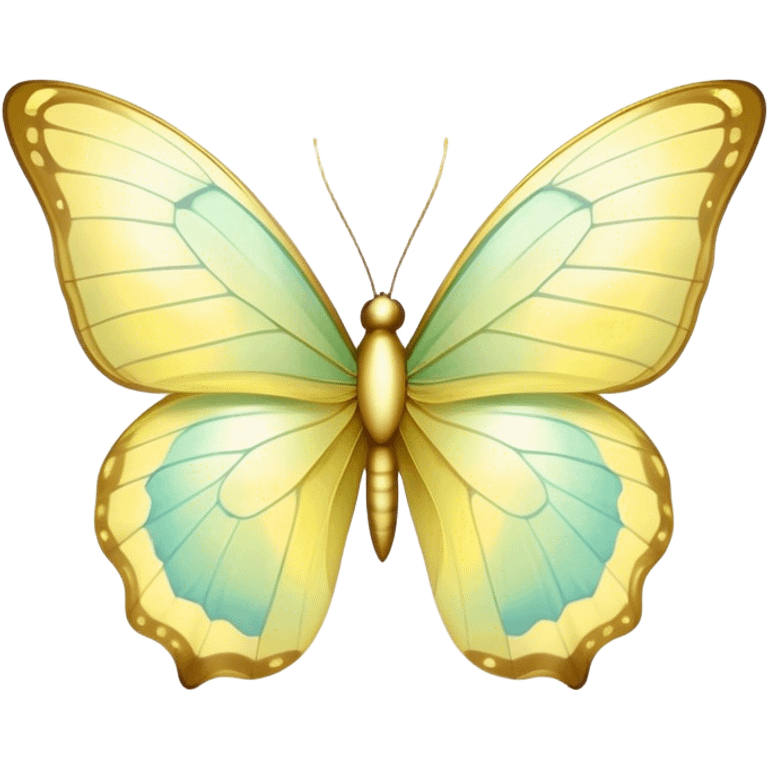 Pastel yellow iridescent butterfly emoji