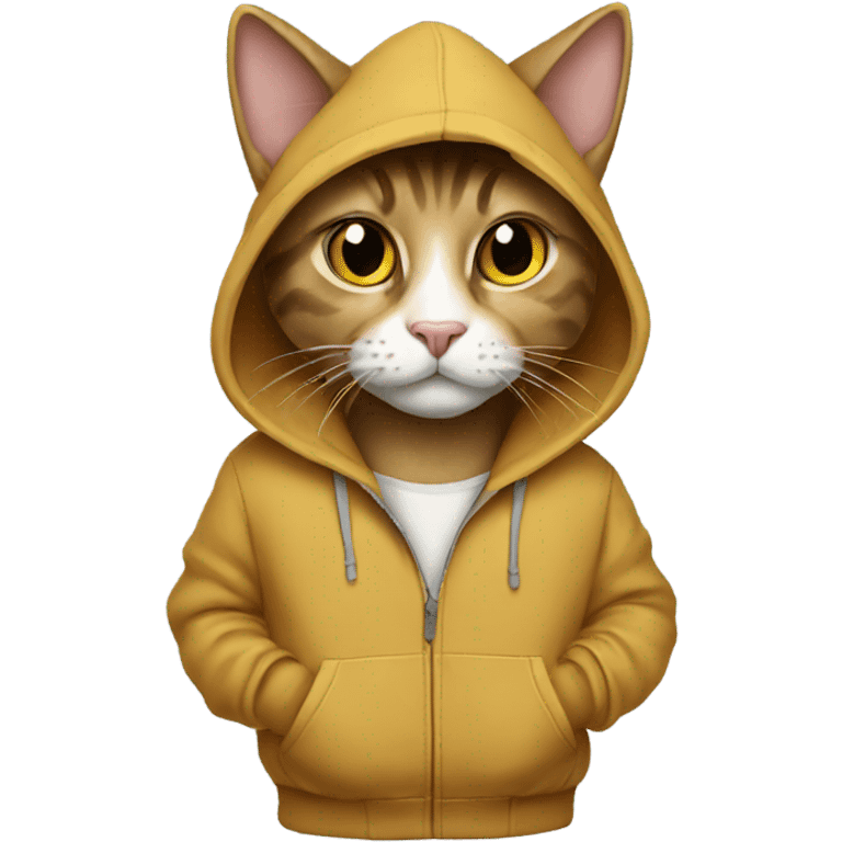 Cat wearing a hoodie emoji