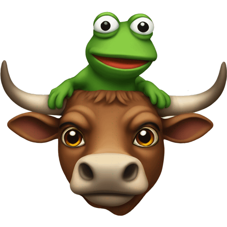 pepe on a bull emoji