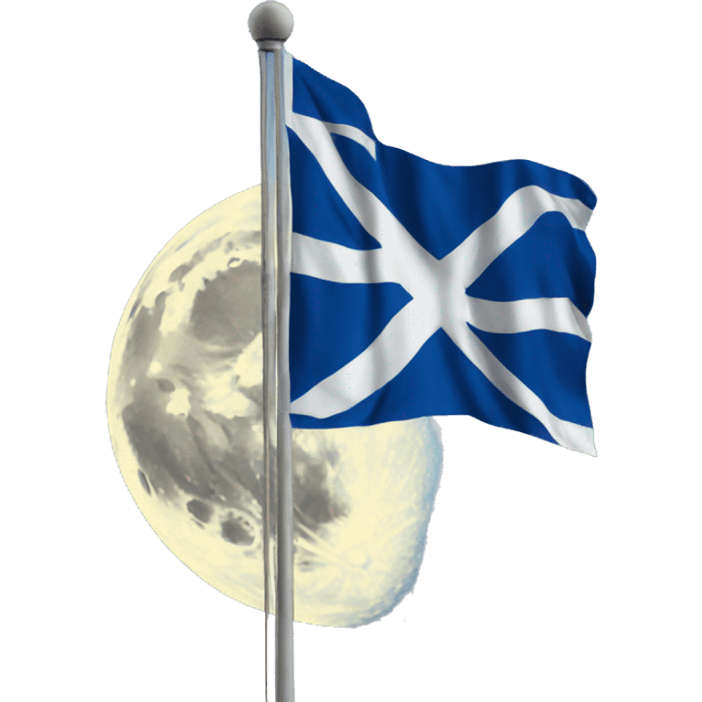 Scotland flag flying on the moon emoji