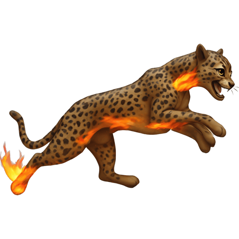 fire gepard running emoji