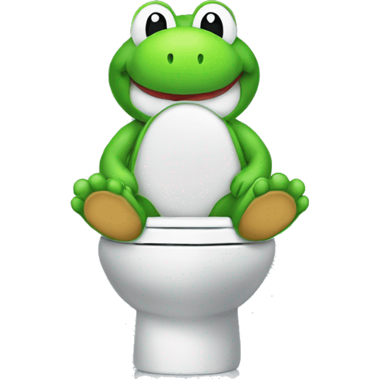 Baby yoshi on the toilet emoji