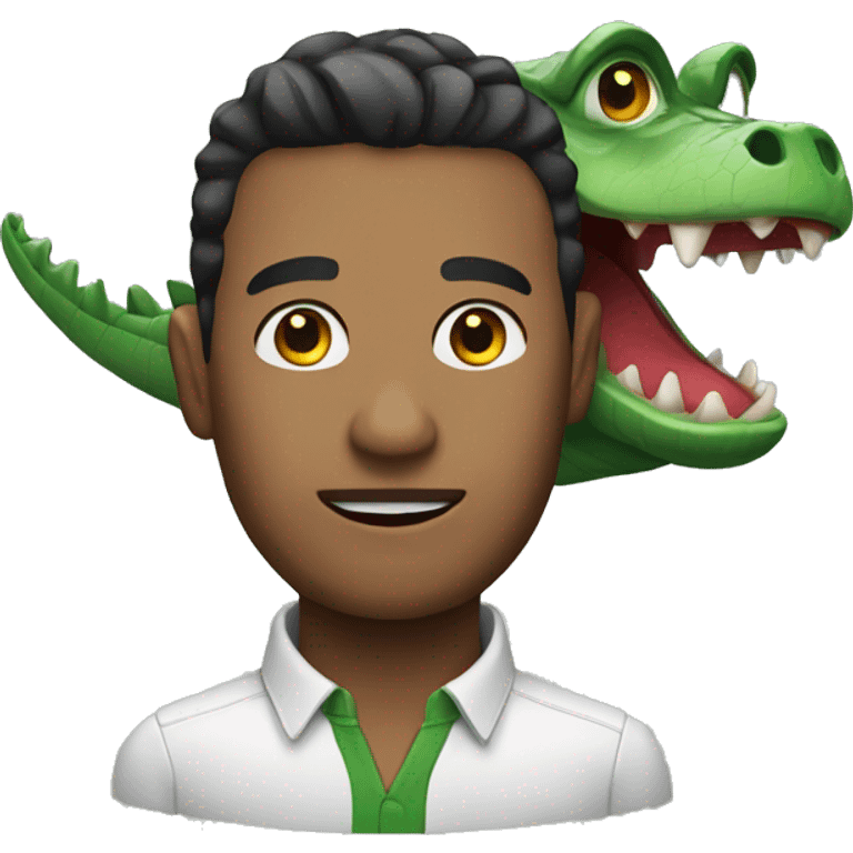 Man with crocodile fac emoji