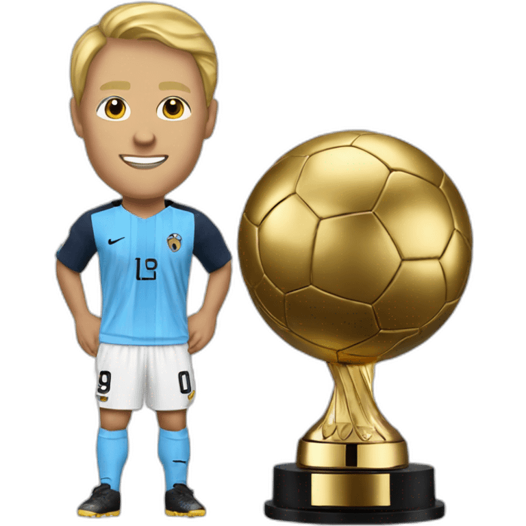 Haaland avec le ballon d'or emoji